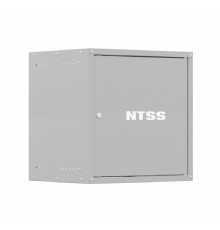 NTSS Шкаф настенный телекоммуникационный NTSS LIME 9U 550х600х500мм, 2 профиля 19, дверь сплошная металл, боковые стенки несъемные, разобранный, серый RAL 7035 NTSS-WL9U5560FD