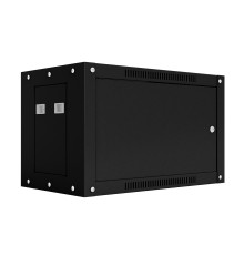 NTSS Шкаф настенный телекоммуникационный NTSS WS 12U 600х450х635мм, 2 профиля 19, дверь сплошная металл, боковые стенки съемные, разобранный, черный RAL 9005 NTSS-WSP12U6045FD-BL