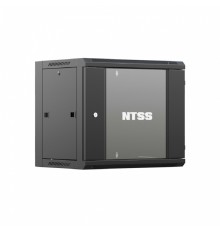 NTSS Шкаф настенный телекоммуникационный NTSS W 12U 600х450х635мм, 2 профиля 19, дверь стеклянная, боковые стенки съемные, задняя стенка, разобранный, черный RAL 9005 NTSS-W12U6045GS-BL