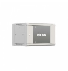 NTSS Шкаф настенный телекоммуникационный NTSS W 6U 600х600х370мм, 2 профиля 19, дверь стеклянная, боковые стенки съемные, задняя стенка, разобранный, серый RAL 7035 NTSS-W6U6060GS-2