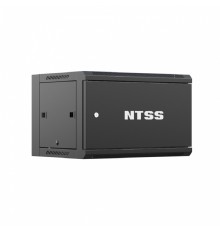 NTSS Шкаф настенный телекоммуникационный NTSS W 9U 600х450х500мм, 2 профиля 19, дверь сплошная металл, боковые стенки съемные, разобранный, черный RAL 9005 NTSS-W9U6045FD-BL