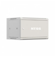 NTSS Шкаф настенный телекоммуникационный NTSS W 6U 600х600х370мм, 2 профиля 19, дверь сплошная металл, боковые стенки съемные, разобранный, серый RAL 7035 NTSS-W6U6060FD