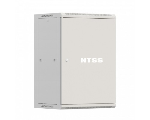 [Шкаф телекоммуникационный, стойка] NTSS Шкаф настенный телекоммуникационный NTSS W 18U 600х600х964мм, 2 профиля 19, дверь сплошная металл, боковые стенки съемные, разобранный, серый RAL 7035 NTSS-W18U6060FD
