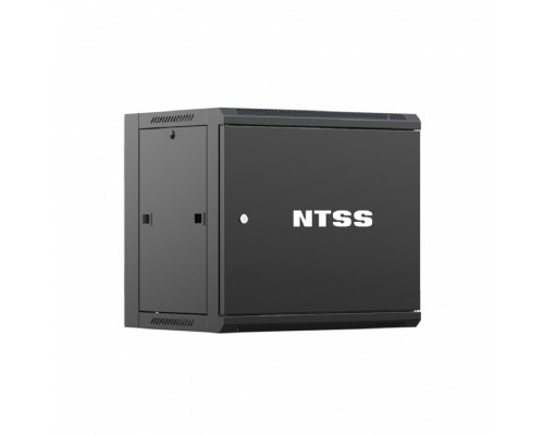[Шкаф телекоммуникационный, стойка] NTSS Шкаф настенный телекоммуникационный NTSS W 12U 600х600х635мм, 2 профиля 19, дверь сплошная металл, боковые стенки съемные, разобранный, черный RAL 9005 NTSS-W12U6060FD-BL