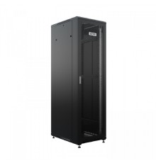 NTSS Шкаф напольный универсальный серверный NTSS R 42U 800х800мм, 4 профиля 19,  двери перфорированная и перфорированная двухстворчатая, боковые стенки съемные, регулируемые опоры, разобранный, черный