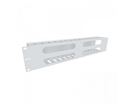 [Аксессуар] NTSS Организатор кабельный горизонтальный с крышкой NTSS, крепление 19 2U, глубиной 72мм, металл, серый RAL 7035 NTSS-HORGC-2U-(72)