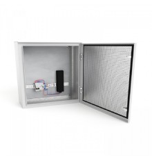 NTSS Шкаф настенный климатический NTSS WT 6U (ШхВхГ) 600x400x500 мм, 4 профиля 19, с обогревом 100W, IP55, серый RAL 7035 NTSS-WT6U6050H100IP55