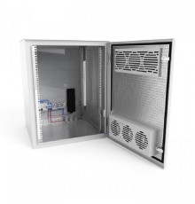 NTSS Шкаф настенный климатический NTSS WT 9U (ШхВхГ) 600x500x500 мм, 4 профиля 19, с обогревом 100W и вентиляцией, IP55, серый RAL 7035 NTSS-WT9U6050H100VIP55