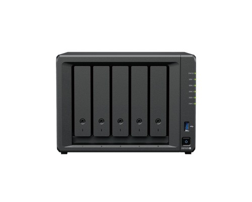 [Дисковый массив] Synology DS1525+  СХД AMD V1500B (Quad-Core, 8 Threads) 2.2 GHz 8GB DDR4 ECC 5 x 3.5”/2.5” SATA HDD/SSD 2 x M.2 NVMe (for SSD cache, no storage pool support) 2 x 2.5GbE RJ-45
