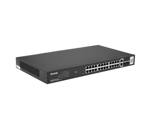 [Сетевое оборудование] TENDA TEG2228P-24-410W Коммутатор с облачным управлением PoE, 28 портов, 26x1 Гбит/с, PoE 24х30 Вт (до 370Вт), SFP 2x1 Гбит/с, установка в стойку