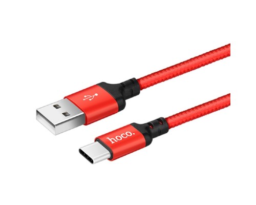 [кабели] Кабель USB2.0 Hoco AM/Type-C, 3А, X14, 1м, красный, коробка