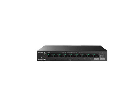 [Сетевое оборудование] Tenda TEG2210P-8-120W Коммутатор управляемый PoE, 10 портов, 9x1 Гбит/с, SFP 1x1 Гбит/с, PoE 8x 30Вт (до 110 Вт)
