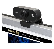 ExeGate Stream C940 2K (5Мп, 2560x1440, 30fps, H.264, ручной фокус, 4-линзовый объектив (стекло), микрофон с шумоподавлением, универсальное крепление, USB, кабель 1,5 м