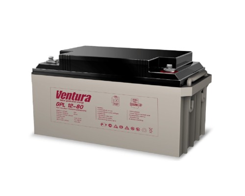 [АКБ Ventura] АКБ Ventura GPL 12-80   12V/ 86Ah {F8, ДхШхВ 350х166х175мм, 22.8кг, срок службы 12 лет}