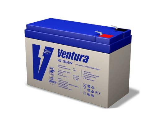 [АКБ Ventura] АКБ Ventura HR 1224W 12V/144 Вт/блок {7Ач, S63 (F2), ДхШхВ 151х51х99мм, 1.81кг, срок службы 10 лет}