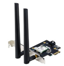 ASUS PCE-BE6500 Беспроводной трехдиапазонный PCI Express адаптер BE6500 + Bluetooth 5.4, внешняя съемная антенна, Wi-Fi 7 (be)