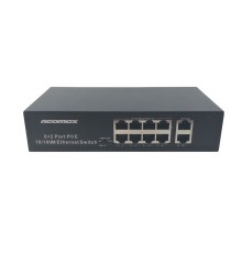 NEOMAX неуправляемый коммутатор NMS-110PoE-100-S, 10 портов 100 Mbps, 8xPoE+, 220W, металл
