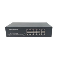 NEOMAX неуправляемый коммутатор NMS-110PoE-1000-S, 10 портов 1000 Mbps, 8xPoE+, 220W, металл