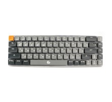 Клавиатура беспроводная Gembird KBW-7, 68кл, Rainbow, синие свитчи, BT 5.0/2.4/USB, серая