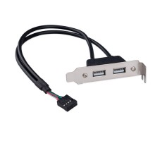 Cablexpert Планка на заднюю панель низкопрофильная, 1 порт COM/RS-232/DB9-M (CCUSBRECEPTACLE-LP)