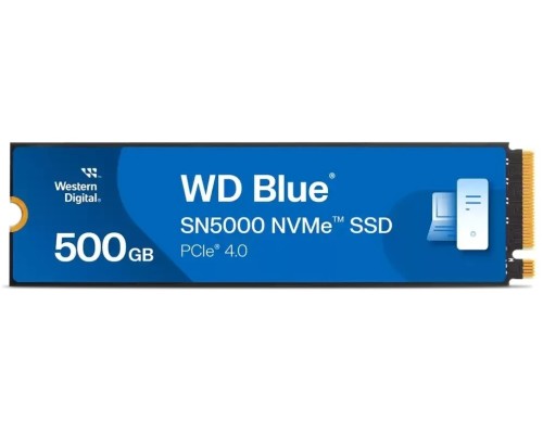 [накопитель] WD SSDl Blue SN5000 SSD M2.2280 PCIe 4.0 500Gb, 5000MBs/4000MBs, TBW 300, WDS500G4B0E, 1 year