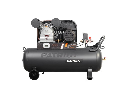 [Компрессоры, Пневматическое оборудование] Компрессор PATRIOT KRX 420 L100 D [545302320] { поршневой, ременной, масляный, 420 л/мин, 100 л, 10 бар, 2.2 кВт, 400 В }