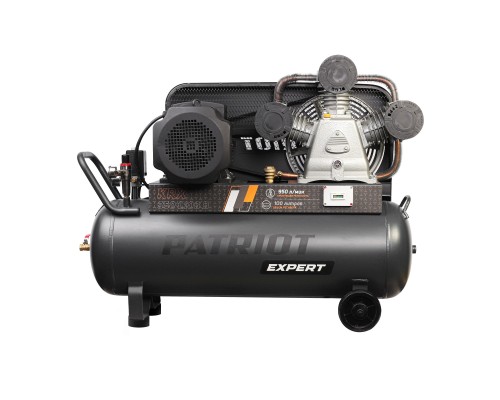 [Компрессоры, Пневматическое оборудование] Компрессор PATRIOT KRX 950 L100 D [545302350] { поршневой, ременной, масляный, 950 л/мин, 100 л, 10 бар, 5.5 кВт, 400 В }