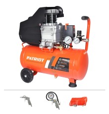 Компрессор Patriot поршневой масляный EURO 24-240K2 [525302118] { 240 л/мин, 8 бар, 1500 Вт, 24 л, быстросъемный 1/4