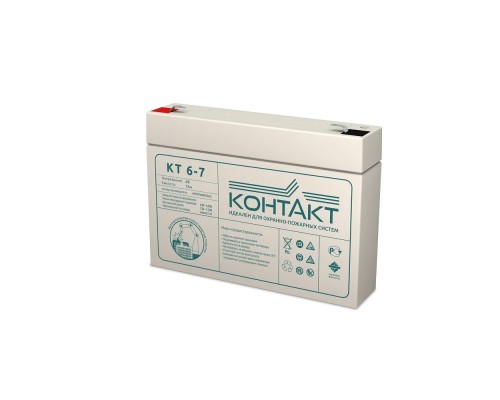 [Батареи Контакт] Контакт АКБ КТ 6-7 6V/7Ah {клемма Ш-4,8 (F1), ДхШхВ 151х34х98мм, масса 1,00 кг, срок службы 5-7 лет}