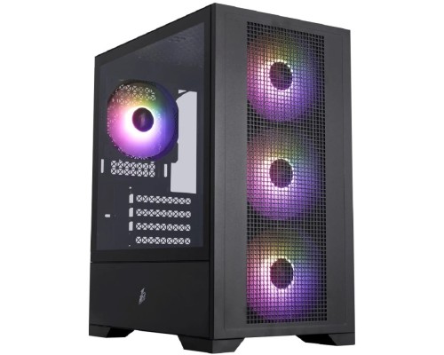 [Корпус] 1STPLAYER Go2 ARGB Black / mATX / 4x120mm ARGB fans / Go2-BK-4F7