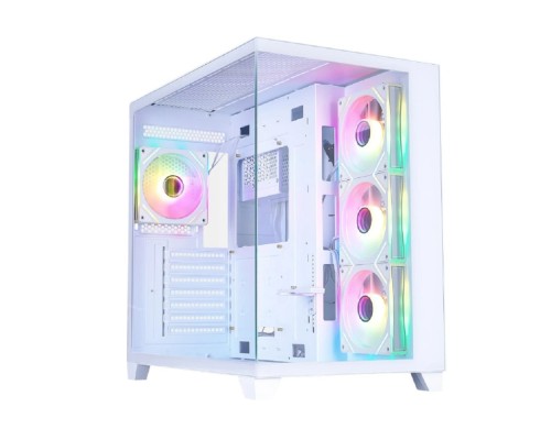[Корпус] 1STPLAYER MEGAVIEW MV8-TP ARGB White / ATX / 4x120mm ARGB fans / MV8-TP-WH-3FC7R-W-1FC7-W