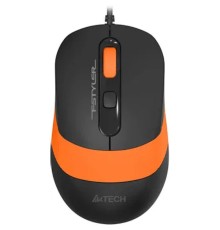 Мышь проводная A4Tech Fstyler FM10S black/orange (USB, оптическая, silent, 1600dpi, 3but) (FM10S USB ORANGE)