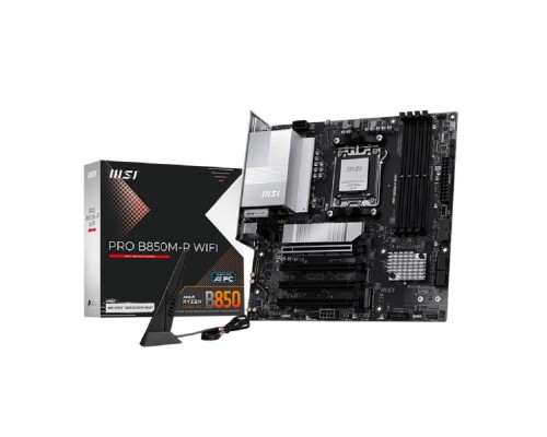[Материнская плата] Материнская плата MSI PRO B850M-P WIFI SocketAM5 AMD B850 4xDDR5 mATX AC`97 8ch(7.1) 5Gigabit RAID+HDMI+DP