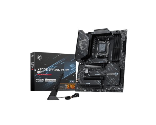 [Материнская плата] Материнская плата MSI X870E GAMING PLUS WIFI X870E, AM5, 4*DDR5, 3*PCIEx16, 1*PCIEx1, 3*M.2, 2*TypeC, 2*USB3.2Gen2, 6*USB3.2Gen1, 10*USB2.0, 4*SATA3.0, 5G, 1*Type-C(DP), HDMI, ATX, RTL