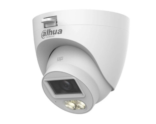 [Видеонаблюдение] DAHUA DH-HAC-HDW1500CLQP-IL-A-0280B-S3 Уличная турельная HDCVI-видеокамера с интеллектуальной двойной подсветкой 5Мп, объектив 2.8мм, ИК 20м, LED 20м, IP67, корпус: пластик, быстрый монтаж