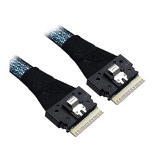 Broadcom 05-60007-00 Cable, x8 8654 to 1x8 8654, 1M. To Controller SFF-8654 (SlimSAS), To Devices/Backplane 1 x8 SFF8654 SlimSAS