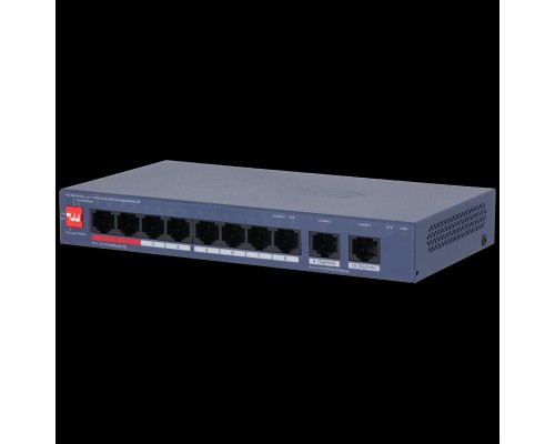 [Коммутаторы] DAHUA DH-CS4010-8ET2GT-110 8-портовый PoE коммутатор управляемый 8 RJ45 10/100Мбит/с (PoE/PoE+/Hi-PoE/IEEE 802.3bt), 2 RJ45 10/100/1000Мбит/с (uplink);  1~2 до 90Вт, 3~8 до 30Вт, суммарно до 110Вт