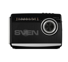 SVEN АС SRP-155, чёрный (3 Вт, Bluetooth, FM/AM/SW, USB, microSD, фонарь, встроенный аккумулятор)