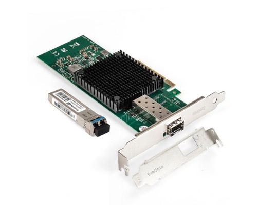 [USB-концентраторы] Exegate EX298940RUS Комплект: Сетевой адаптер SFP+ ExeGate EXE-X520-DA1 + Трансивер Single-Mode до 10км EXT-10G-SM1310-LC2-10KM (EX296227RUS PCI-E x8 v2.0, порты 1x SFP+ 10Gb/s (10/5/2.5/1Gb/s, 100Mb/
