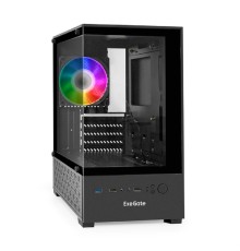 Exegate EX298754RUS Корпус Minitower ExeGate i3 SEA-NPX650 (mATX, БП 650NPX, 2*USB+1*USB3.0, HD аудио, черный, 1 вент. 12см с RGB подсветкой, передняя и боковая панели - закаленное стекло)