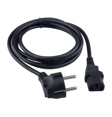 Гарнизон Кабель питания Schuko-C13, 3x0.75мм2, 10A, CCA, с заземлением, 1.8м, черный, пакет (GPC-186-0.75-1.8M)