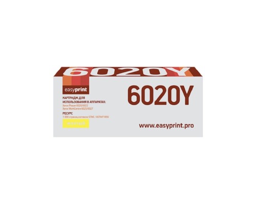 [Расходные материалы]                 6020Y Тонер-картридж EasyPrint LX-6020Y для Xerox Phaser 6020/6022/WorkCentre 6025/6027 (1000 стр.) желтый, с чипом 106R02762