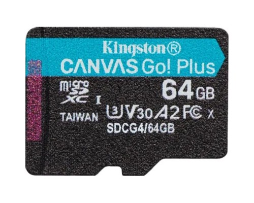 [Карта памяти ] Micro SecureDigital 64GB Kingston SDCG4/64GBSP Canvas Go! Plus V30 A2 w/o adapter