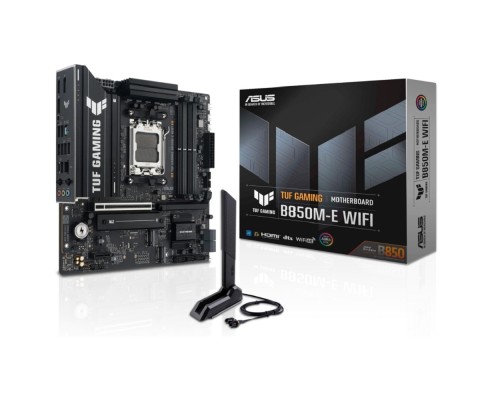 [Материнская плата] Материнская плата ASUS TUF GAMING B850M-E WIFI, AM5, B850, 4*DDR5, 4*SATA, 3*M.2, 4*USB 3.2, 3*USB 2.0, Type-C, 3*PCIx16, 1*PCIx1, DP+HDMI, mATX; 90MB1LS0-M0EAY0