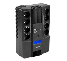 ИБП Бастион SKAT-UPS 1000-AID-IN-1x9-8 {Line-interactive, 1000/600Вт, LCD-дисплей, USB/ RJ-45, АКБ 1х 9Ач, сверху ЕВРО 4+4, реестр МПТ} (8934)