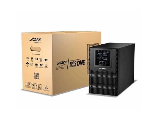 [STARK - ИБП 1ф (Однофазные)] STARK SC 1000 ONLINE ONE One ИБП 1000 ВА/1000 Вт {Online, Напольный, 110-300В, 2 х ЕВРО, Smart-slot, USB, RS232, EPO, БЕЗ АКБ - внешние батареи 3 шт от 4,5Ач до 240 Ач}