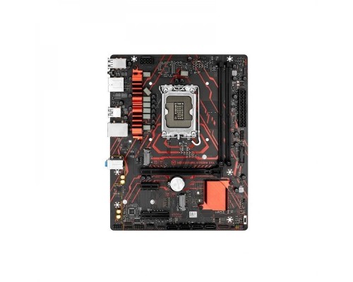 [Материнская плата] MAXSUN MS-Milestone B760M D5L V2 (Socket 1700, mATX, 2*DDR5(96Gb), DP/HDMI, 4*SATA3, 2*M.2, 1*PCIEx16/1*PCIEx4/1*PCIEx1, 4*USB 2.0, 4*USB 3.2 Gen1, LAN 1*2,5G, black-red, RTL)