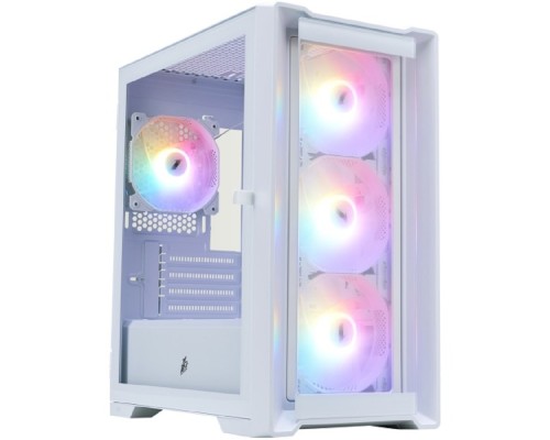[Корпус] 1STPLAYER TRILOBITE T4-G GLASS FRGB White / mATX / 4x120mm FRGB fans / T4-G-WH-4F1-W