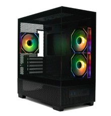 XASTRA Q500M 3ARGB-C10 Black mATX/Aquarium/Screewless/ 3x120mm ARGB PWM FM fans/Argb+PWM HUB 10port/ Q500M-3FM12A-C10