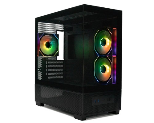 [Корпуса] XASTRA Q500M 3ARGB-C10 Black mATX/Aquarium/Screewless/ 3x120mm ARGB PWM FM fans/Argb+PWM HUB 10port/ Q500M-3FM12A-C10